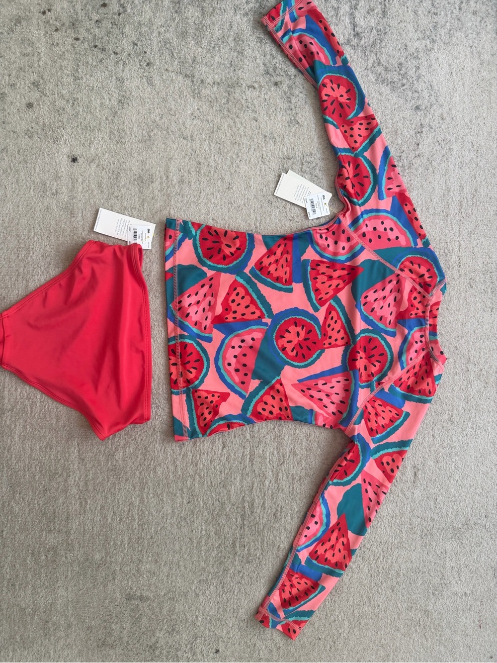 Tea Collection Girls Watermelon 2 Piece Rash Guard Swimsuit NWT